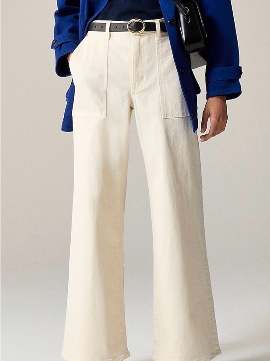 J. Crew Denim - J. Crew Cream Camp Pocket Wide Leg Jean